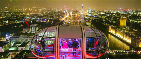 英國倫敦夜景倫敦眼